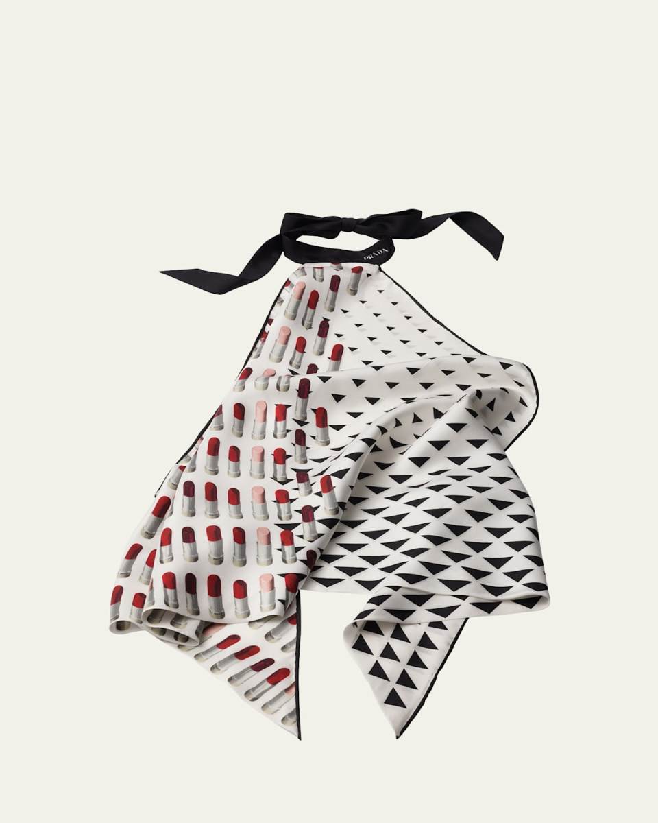 Double Match Silk Scarf Halter Top